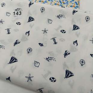 纯棉府绸海洋系列印花3米 衬衣裤子料