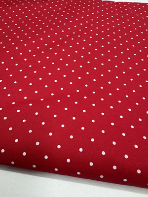 纯棉府绸红色波点印花衬衣裙子连衣裙床品居家服diy长3米宽1.48米