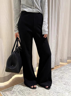 lt steven韩代黑色巨显瘦棉羊毛喇叭裤女时髦修身显瘦加厚软糯裤