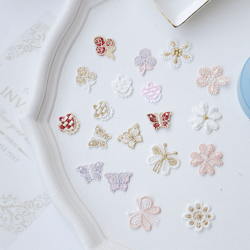 金丝线水溶刺绣蕾丝布贴补丁贴