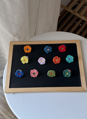 纯手工钩针编织小众情侣孔孝真同款可爱ins小花花戒指小红书同款