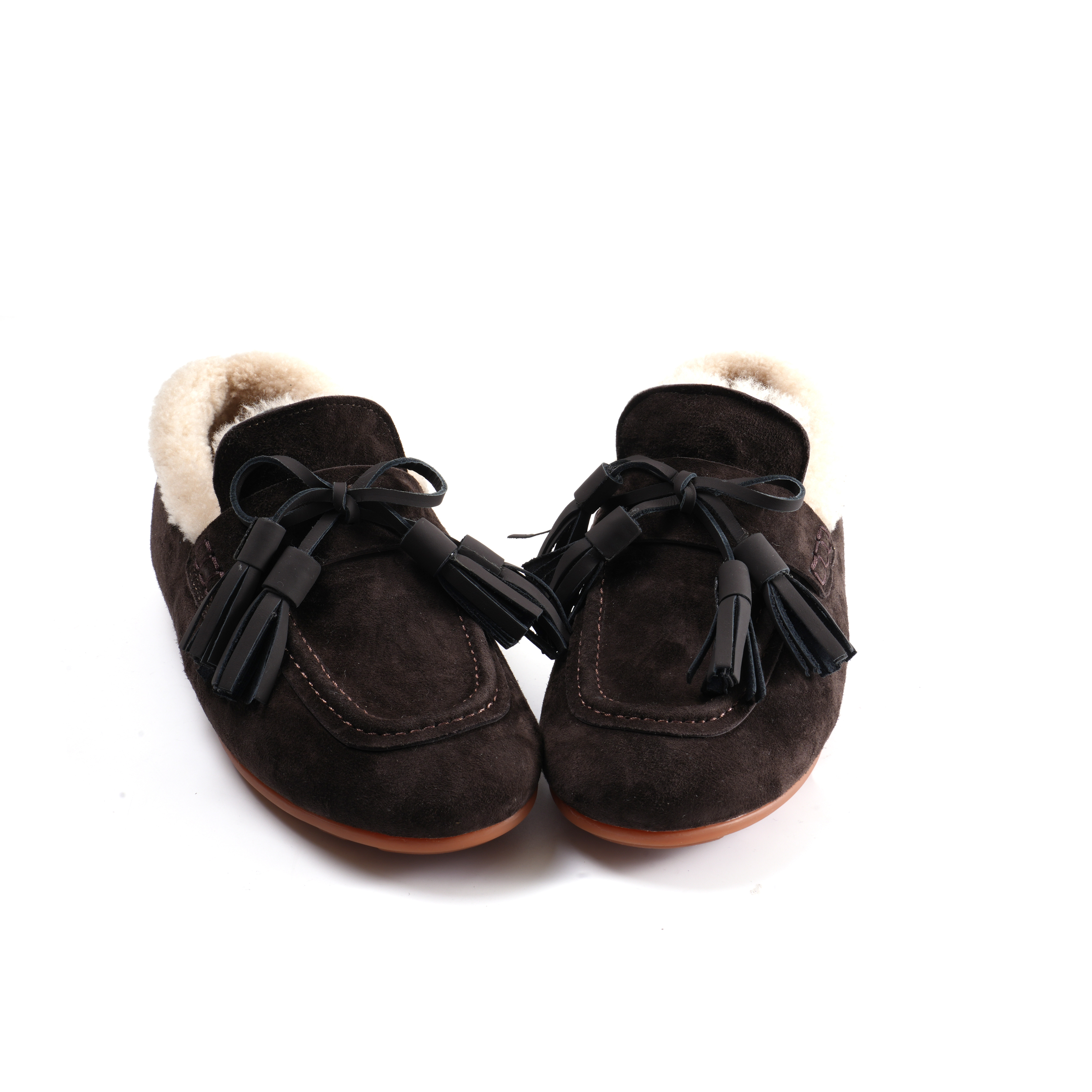 冬季帆布鞋磨砂皮豆豆鞋学院风乐福鞋女士羊羔毛单鞋 PCD2613-11