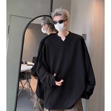 2025年秋季新款V领卫衣潮牌肌理打底衫宽松重磅长袖男7852-特P25，男装T恤，电商C213(原B265)