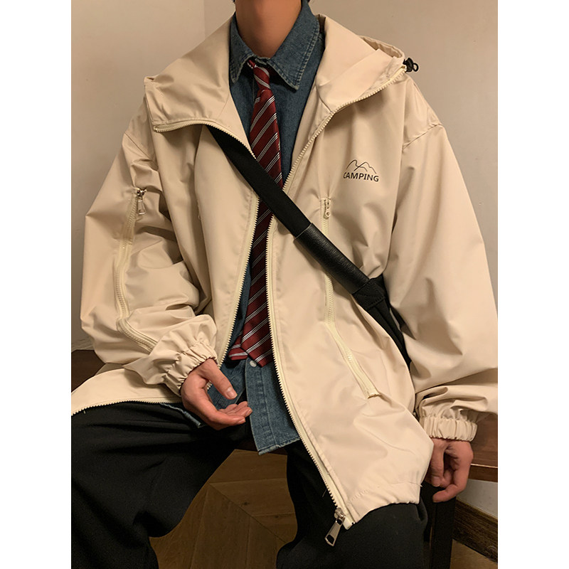 中性图2023年春装新款港风大码外套工装宽松学生夹克男23015-P88,男装夹克,电商C213(原B265)