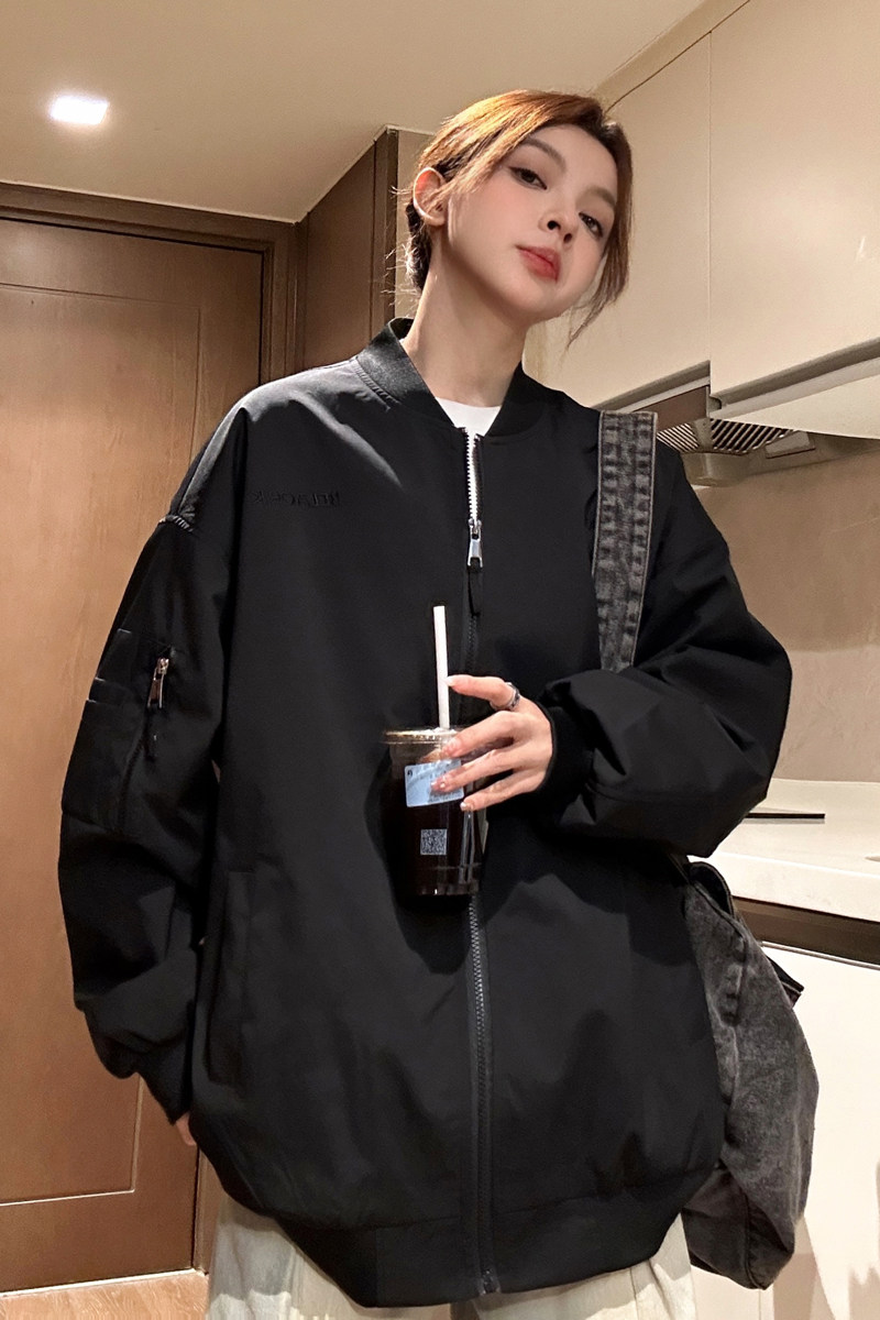 秋季棒球服外套女春季新款美式复古设计小众宽松夹克上衣7813-P88,男装夹克,电商C213(原B265)