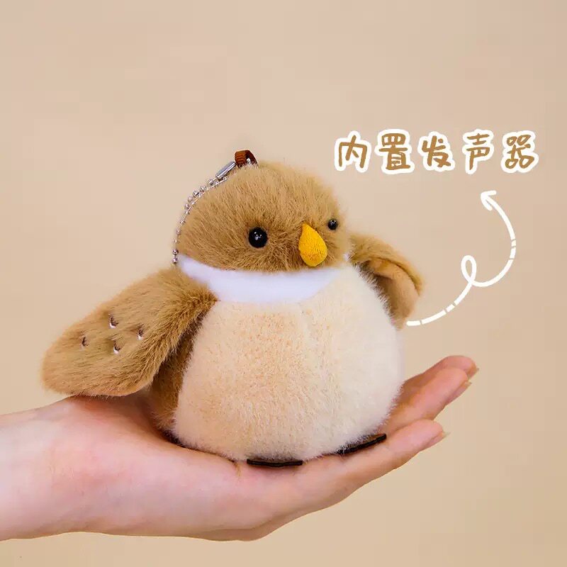 正版鼻涕熊小鸟精灵公仔挂件麻雀玩偶娃娃毛绒玩具发声鹦鹉包挂饰