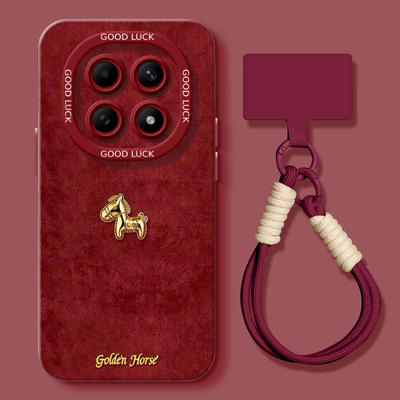 金色小马适用红米note15pro手机壳13高级11保护套12pro+硅胶turbo4pro女马年小米note142026新年redmi防摔新