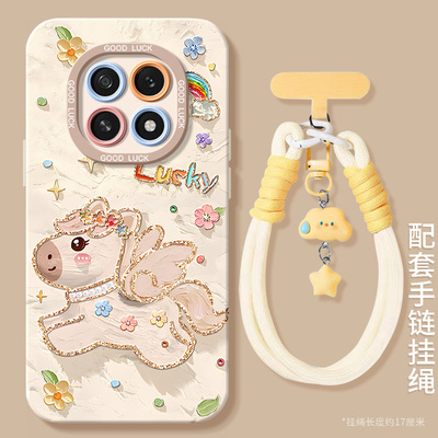 适用oppoa6gt手机壳a6新款oppoa5pro硅胶a3挂绳a2pro新年a1全包a11防摔a97/a952026油画马a93s女a92s保护套