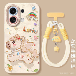 适用oppok13turbopro手机壳k13turbo新款k12s硅胶k12plus挂绳k11x新年oppok10全包k9防摔2026油画马女保护套