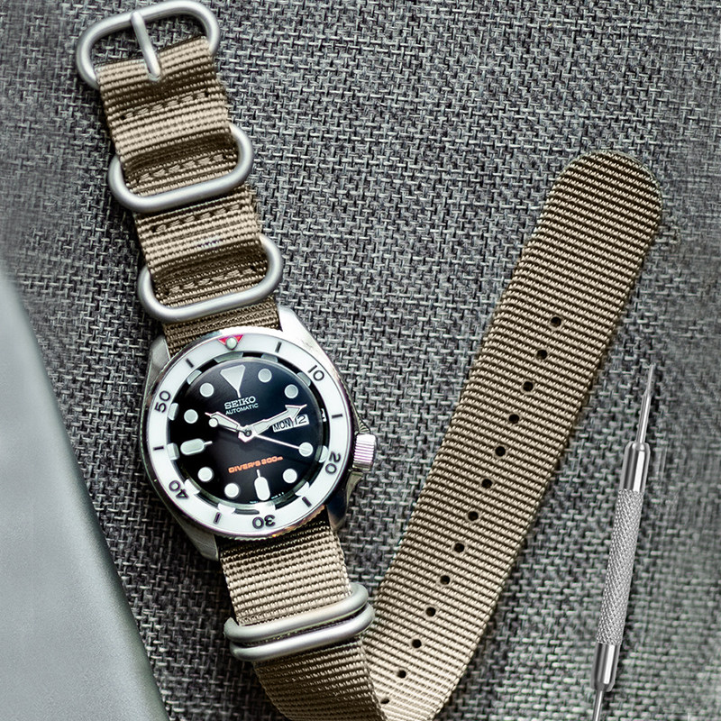 适配宝珀五十寻噚尼龙表带宝铂5000/5015a月相经典nato手表带23mm