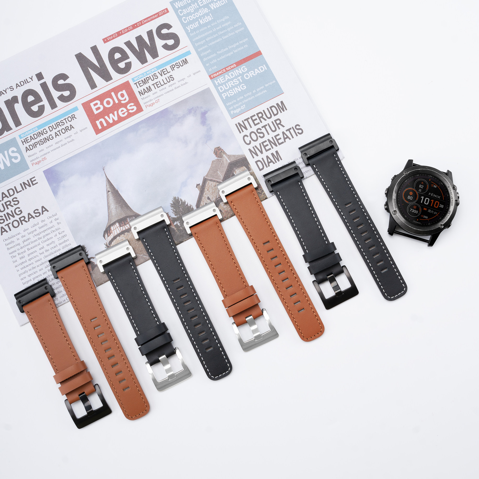 真牛皮佳明快拆腕带舒适耐用