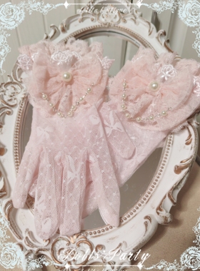 Lolita原创手作洛丽塔蕾丝手套梦中的蝴蝶结ap恋姬公主蝴蝶结手套