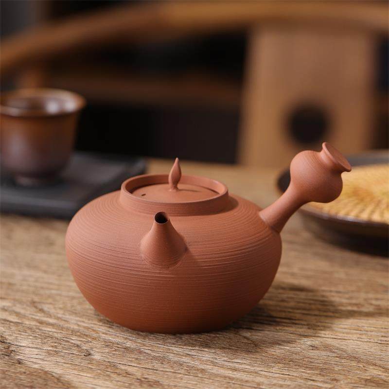 潮州薄胎红泥砂銚复古工夫茶烧水壶红泥壶手工手拉壶陶壶炭炉煮茶,餐饮具,茶壶,淘宝优惠券,粉丝福利购,淘宝优惠卷