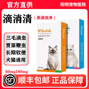 滴消清罗硝唑片三毛滴虫贾第鞭毛虫猫咪狗狗宠物长期软便滴虫净