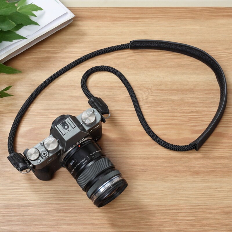 Tusksty原创8mm登山绳减压牛皮相机斜跨肩带适用富士XE5X100vxt5