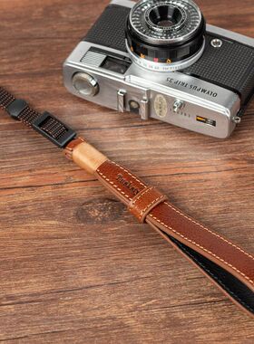 适用索尼微单相机牛皮手腕带A7CR2 A7RM3 A6500 尼康zf富士手挂绳