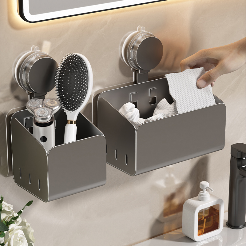 废弃洗脸巾收纳盒吸盘即贴即用