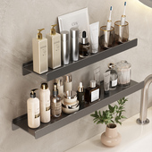 浴室置物架厕所洗手洗漱台墙上壁挂式 阳台免打孔化妆室收纳挂架子