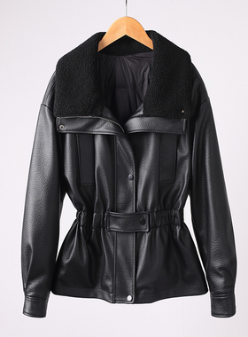 A599TD羽绒服真皮90%白鸭绒皮衣女冬季加厚翻领修身时尚外套