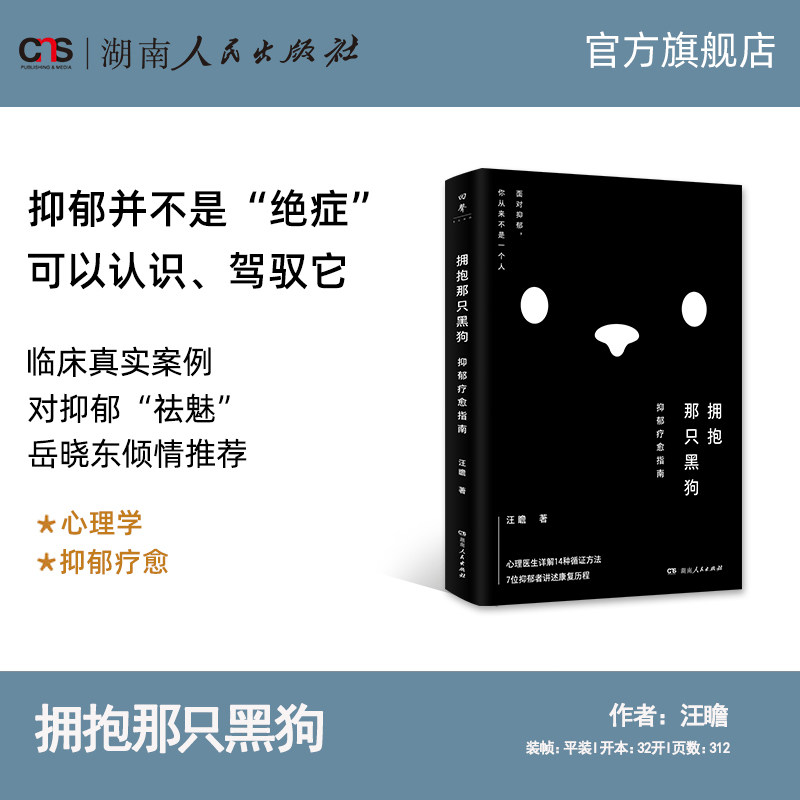 【正版】拥抱那只黑狗抑郁疗愈指南 汪瞻著把手给我你不是一个人面对抑郁心理医生与来访者合写疗愈指南手册之书湖南人民出版社