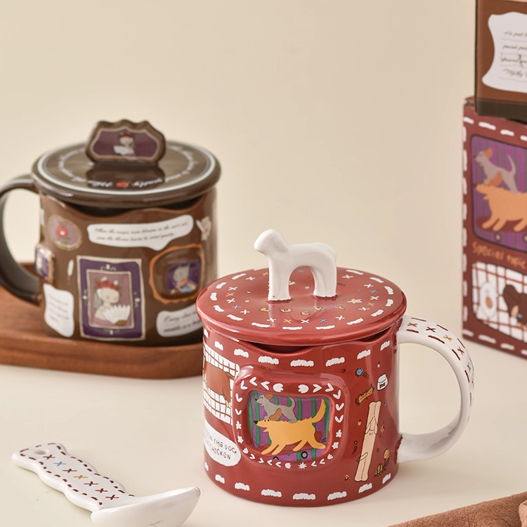 高颜创意法式陶瓷杯大容量马克杯