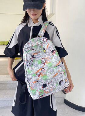 涂鸦风潮酷大容量学生双肩背包