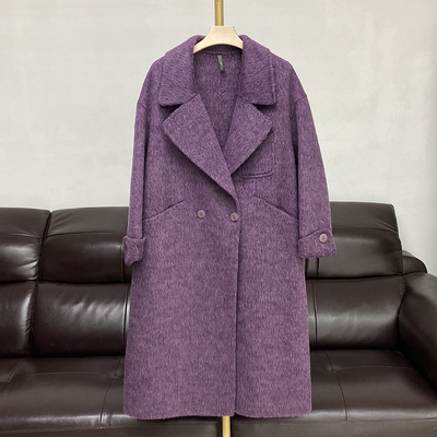 韩版双面羊绒大衣中长款宽松外套