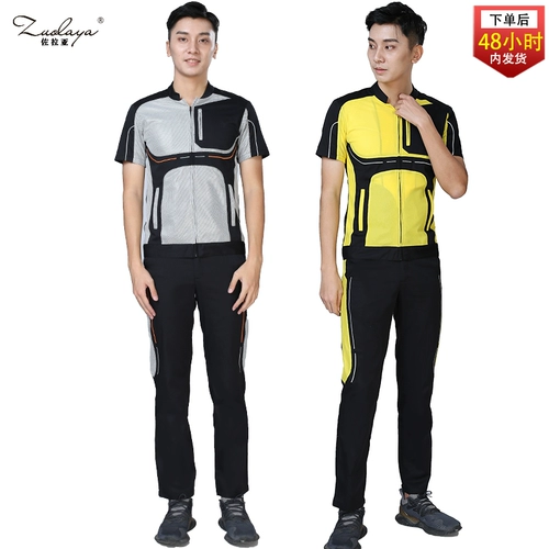 Летний дышащий раздельный комбинезон, прямые продажи с завода, короткий рукав, делается под заказ, с печатью вашего логотипа