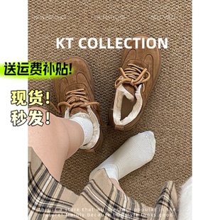 增高4cm～毛毛鞋 加绒保暖豆豆鞋 女外穿新款 棉鞋 法式 羊皮版