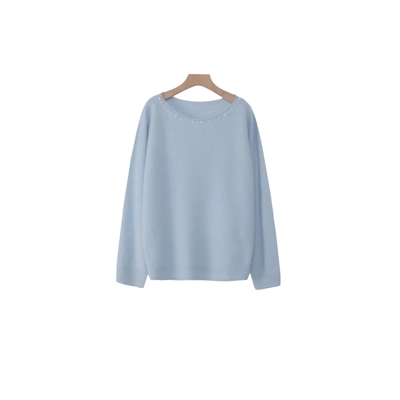 【珍珠羊毛衫】王福贵定制～重工钉珠山羊绒羊毛拉毛上衣12.8