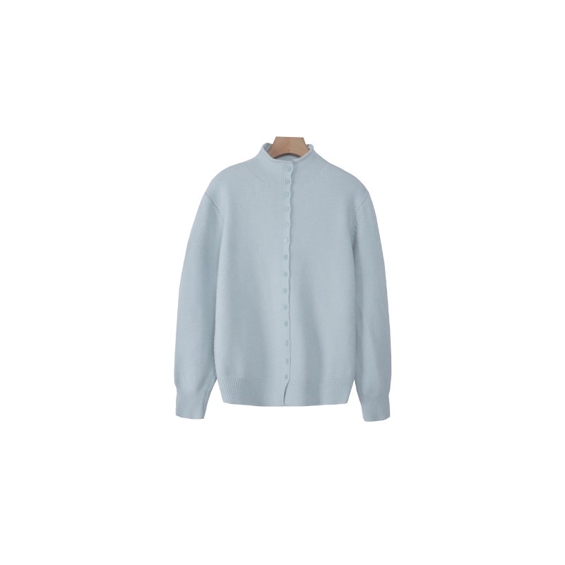 【豌豆毛衣】王福贵定制～韩版立领纽扣百搭针织上衣12.5