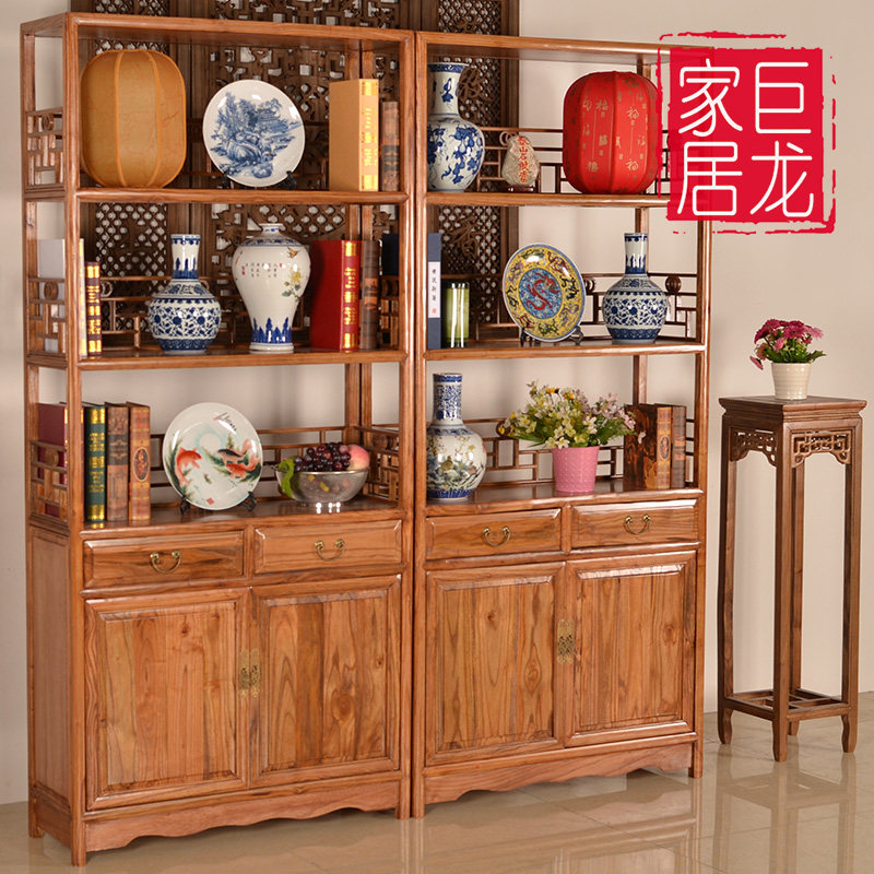 储物柜实木中式仿古隔断架