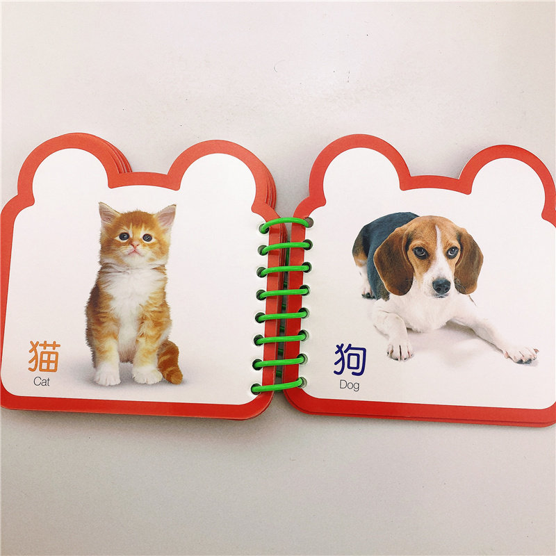 儿童早教认知卡片看图识物认识动物王国撕不烂翻翻卡幼儿园0-3-6岁