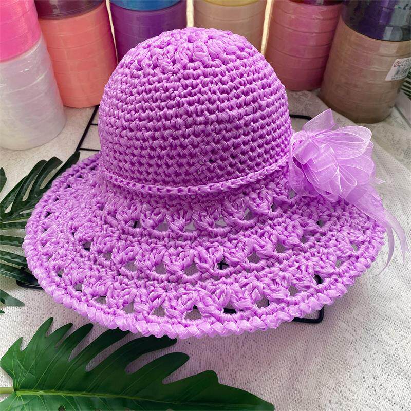 芸手工纱带线diy樱花款遮阳帽夏凉帽材料包非成品含工具视频教程