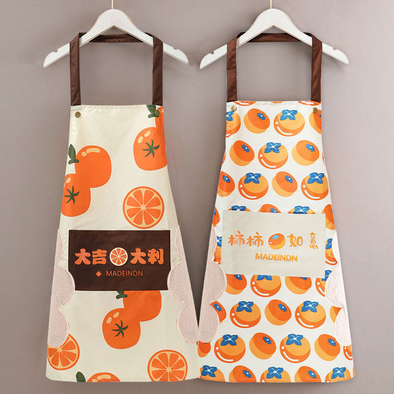 2025新款韩版防水防油围裙女家用厨房做饭餐饮可爱工作服围腰男士