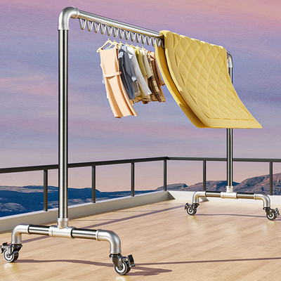 钢管晾衣架落地卧室家用室内阳台户外可移动挂晒衣服水管凉衣杆子