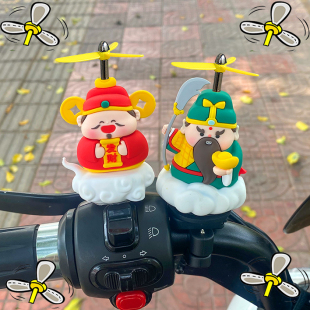 发财神爷平安佛关羽汽车载摆件电动车摩托自行车头盔装 饰品小配件