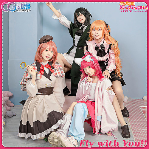 CG动漫lovelive虹团 五专 上原步梦 彼方 璃奈cos服女lolita裙