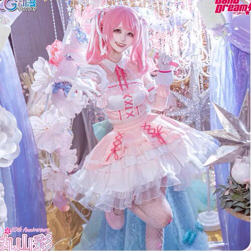 CGCOS动漫服装 bangdream 丸山彩 10周年cos服女装 lolita裙