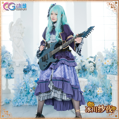 CG动漫服装 bangdream Roselia 冰川纱夜cos服女Lolita哥特风裙子