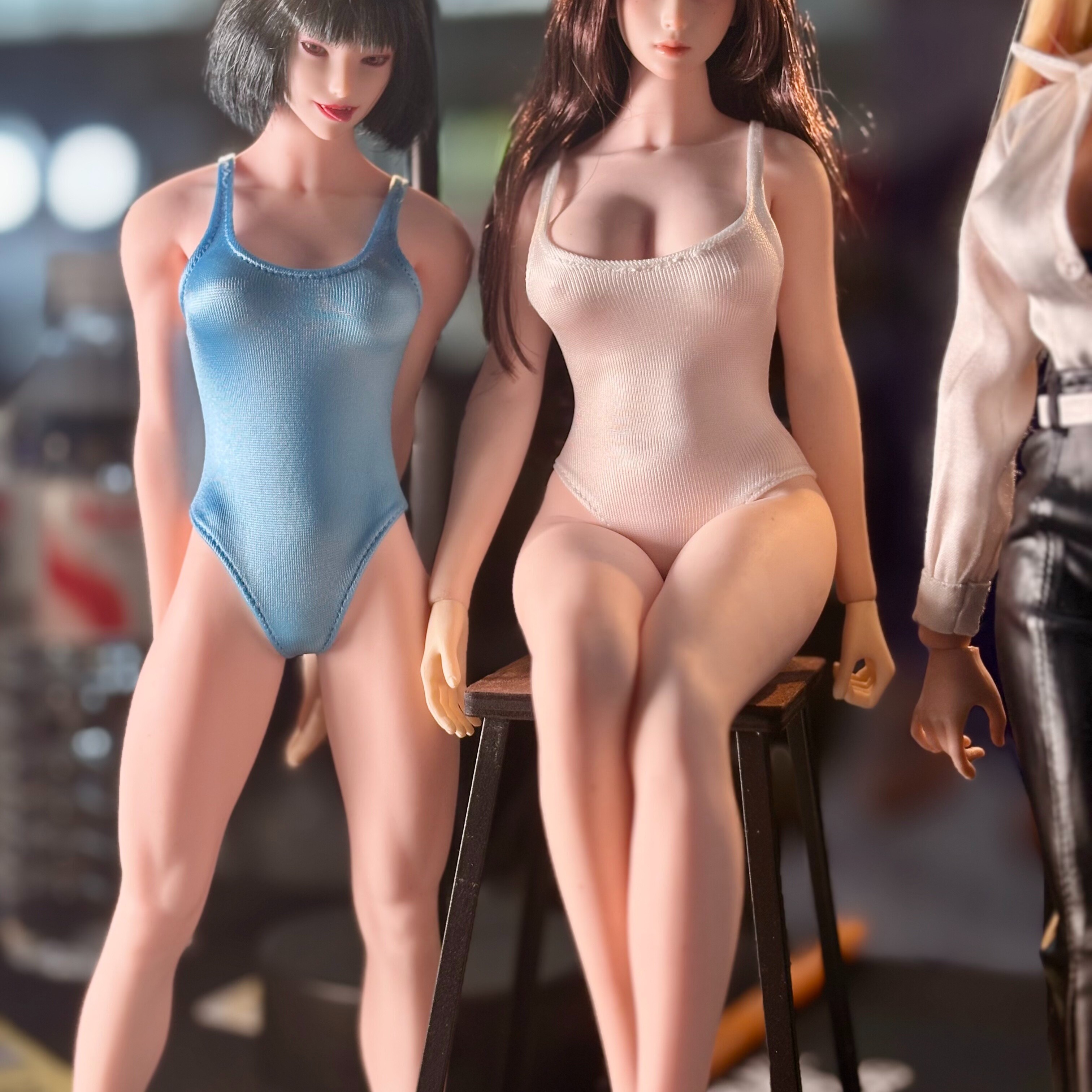 现货MF新款1/6MFuntoys女高弹多色珠光连体泳衣打底基础款肆库水