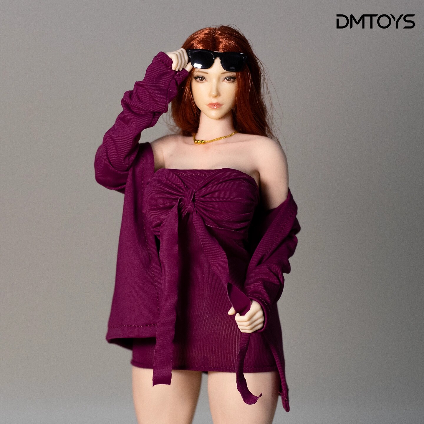 DMTOYS 1/6兵人女衣服 裹胸裙外套两件套名媛风可动人偶模型