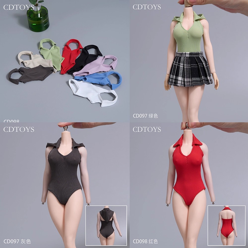 cdtoys 1/6 cd097/98 女兵人服饰辣妹背心打底连体衣裤模型