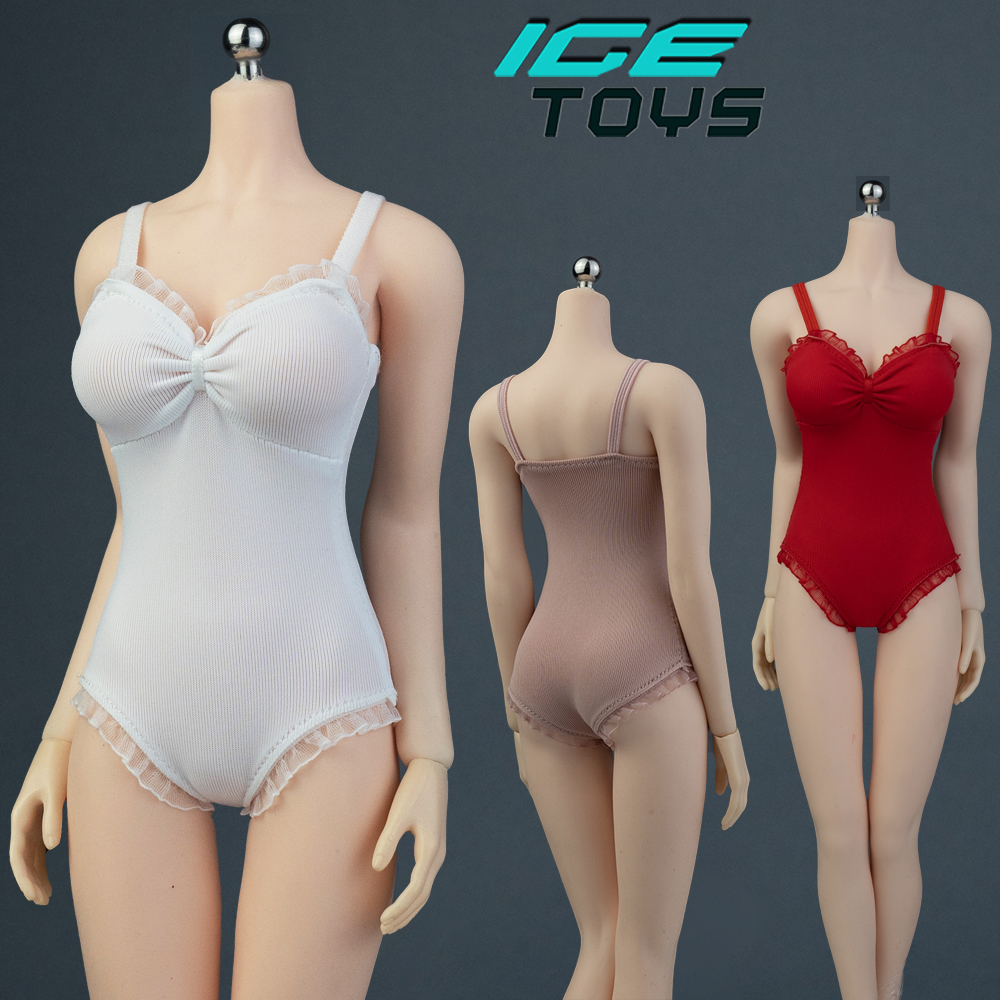 ICE TOYS 1/6  ic1023 女兵人蕾丝边连体衣泳衣内衣包胶素体泳装