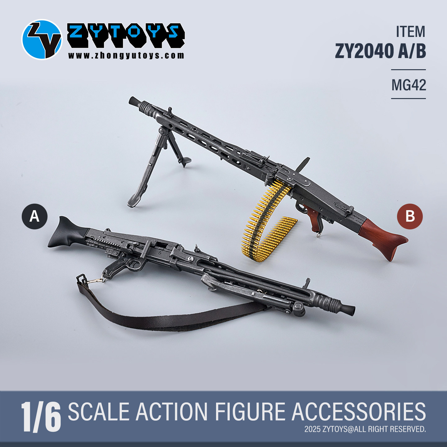 ZYTOYS 1/6 MG42通用机枪 德国 模型 兵人 现货 DIY 散件手办人偶