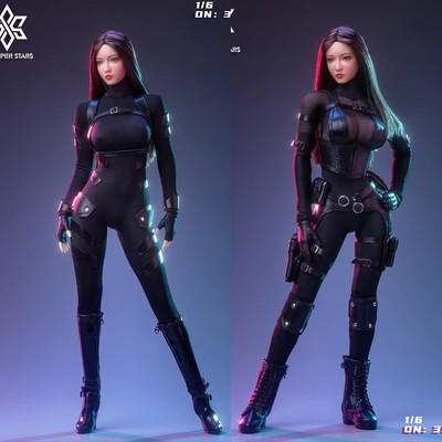 现货 1/6 六芒星女特工战斗套装 潜行装 3S001 3S002不含头雕素体