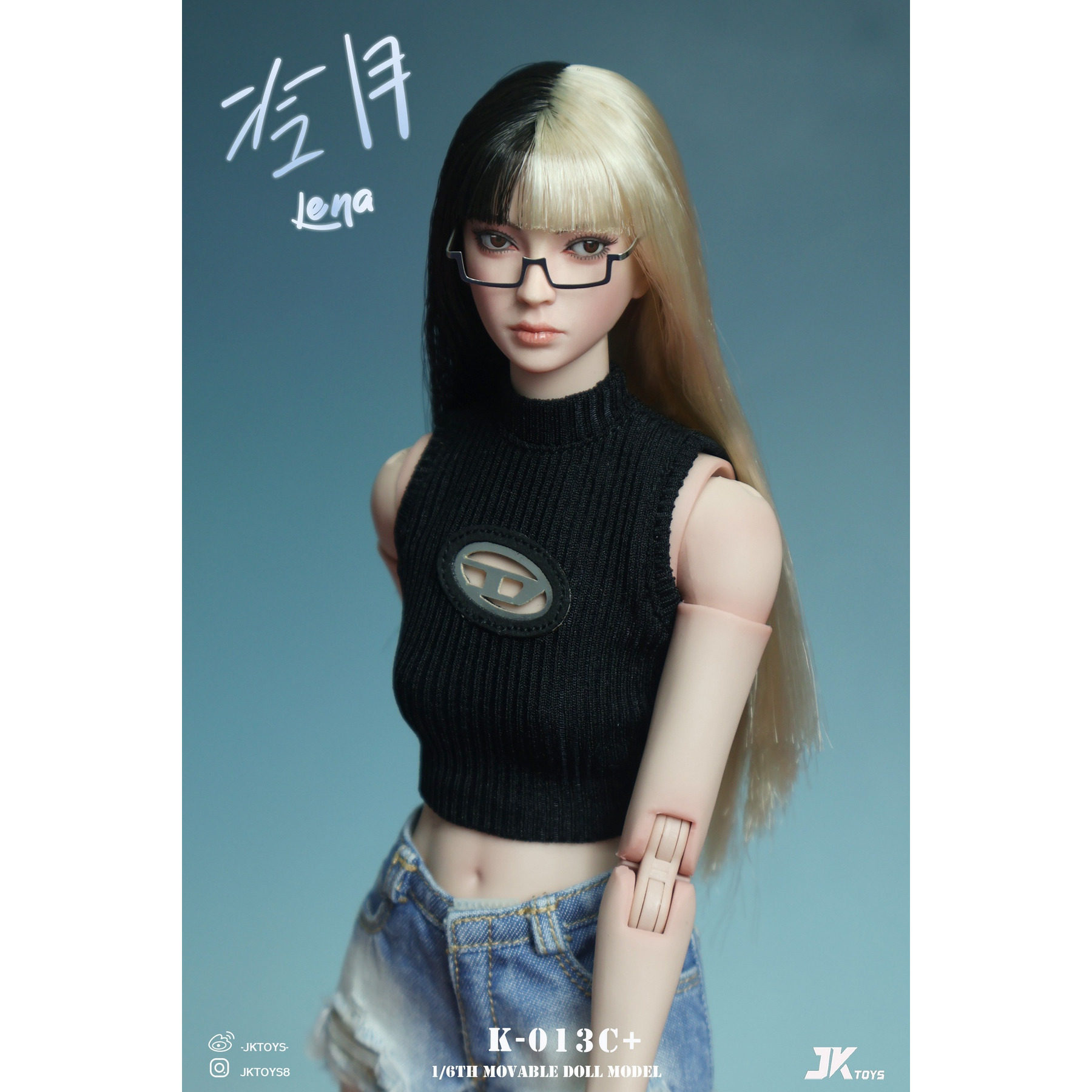 现货 JKTOYS K-013 亚洲美女1/6 头雕 冷月 lena 可动眼头雕