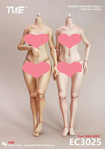 现货True1Toys 1/6女素体 蜜桃臀版 EC3025 EC3026 白肤 关节可动