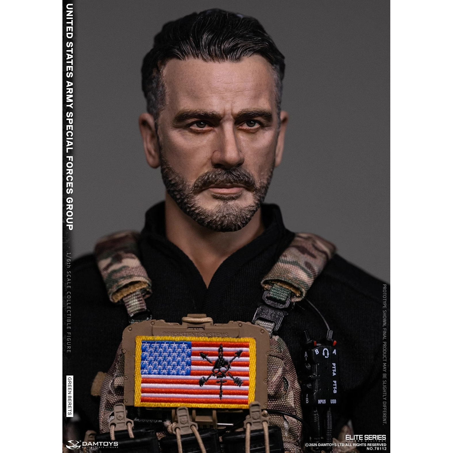 预售定金 DAMTOYS1/6美国陆军特种作战群绿色贝雷帽可动人偶78112