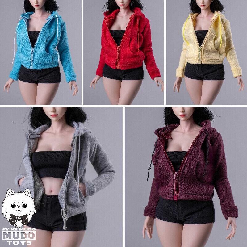 现货 CTC-006 女兵人1/6 模型服装12寸上衣 拉链连帽卫衣 可配TBL